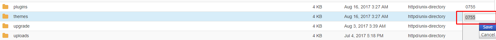 Click on the File Permission no. to change the permission