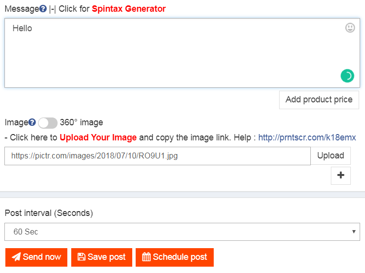 upload your image in fb multi group poster