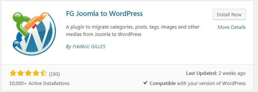 FG Joomla to WordPress